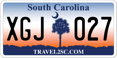 SC license plate XGJ027