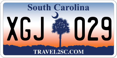 SC license plate XGJ029