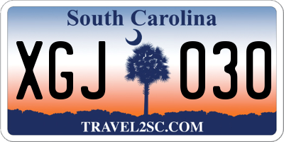 SC license plate XGJ030