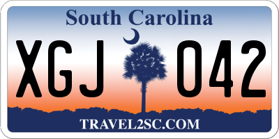 SC license plate XGJ042