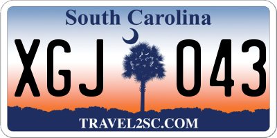 SC license plate XGJ043