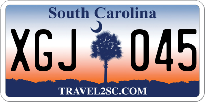 SC license plate XGJ045