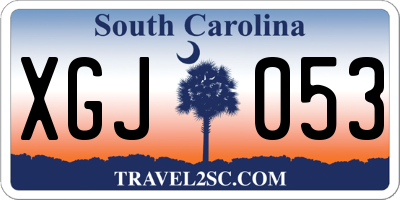SC license plate XGJ053