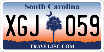 SC license plate XGJ059