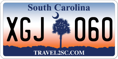 SC license plate XGJ060