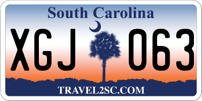 SC license plate XGJ063