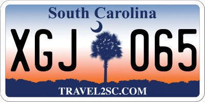 SC license plate XGJ065