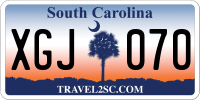 SC license plate XGJ070
