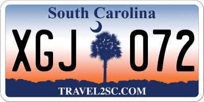 SC license plate XGJ072
