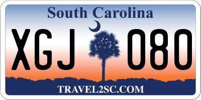 SC license plate XGJ080
