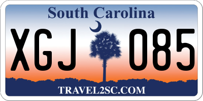 SC license plate XGJ085