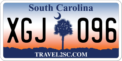 SC license plate XGJ096