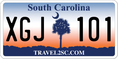 SC license plate XGJ101