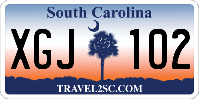 SC license plate XGJ102
