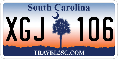 SC license plate XGJ106