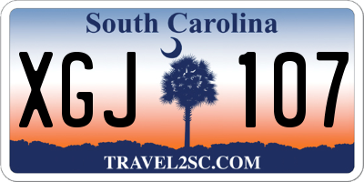 SC license plate XGJ107