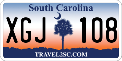 SC license plate XGJ108