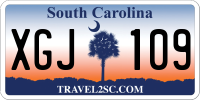 SC license plate XGJ109
