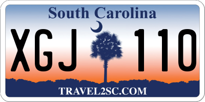 SC license plate XGJ110