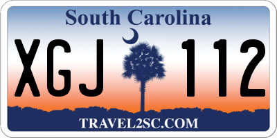SC license plate XGJ112