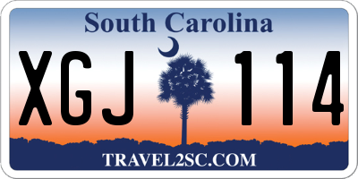 SC license plate XGJ114
