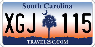 SC license plate XGJ115