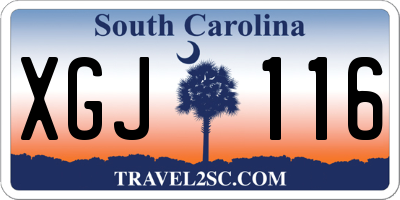 SC license plate XGJ116