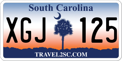 SC license plate XGJ125