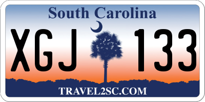 SC license plate XGJ133