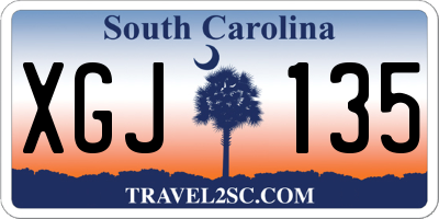 SC license plate XGJ135