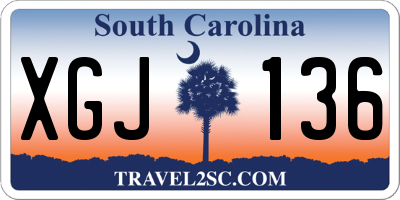 SC license plate XGJ136