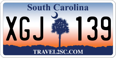 SC license plate XGJ139