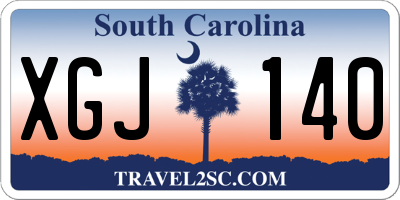 SC license plate XGJ140