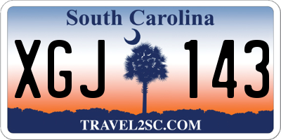 SC license plate XGJ143