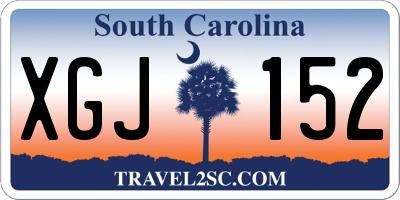 SC license plate XGJ152