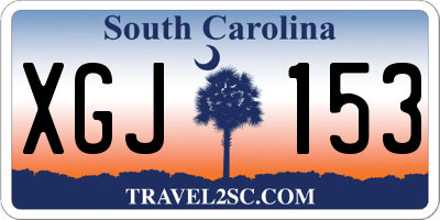 SC license plate XGJ153