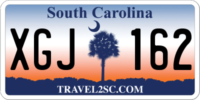 SC license plate XGJ162