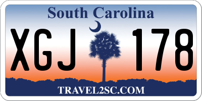 SC license plate XGJ178