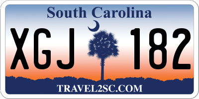 SC license plate XGJ182