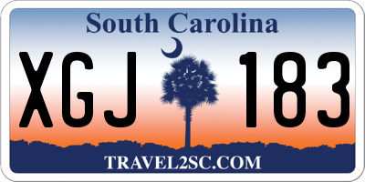 SC license plate XGJ183
