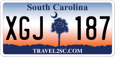 SC license plate XGJ187