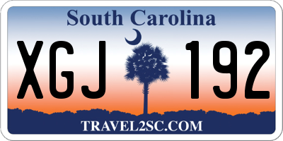 SC license plate XGJ192