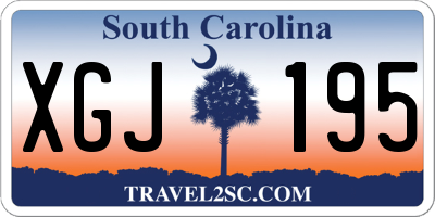SC license plate XGJ195
