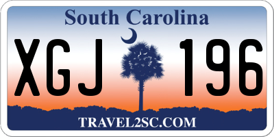 SC license plate XGJ196