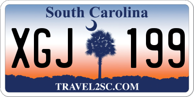 SC license plate XGJ199