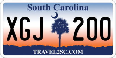 SC license plate XGJ200