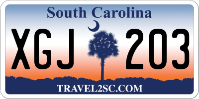 SC license plate XGJ203