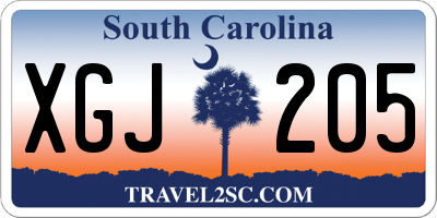 SC license plate XGJ205