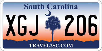 SC license plate XGJ206