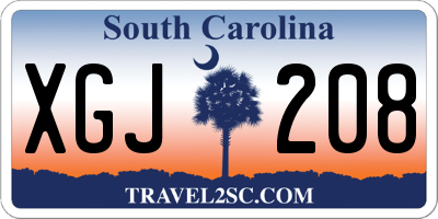 SC license plate XGJ208